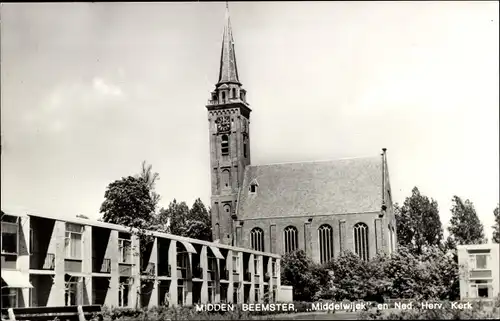 Ak Middenbeemster Midden Beemster Nordholland Niederlande, Middelwijek en Ned. Herv. Kerk