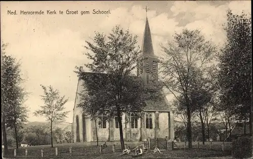 Ak Schoorl Nordholland Niederlande, Ned. Hervormde Kerk te Groet