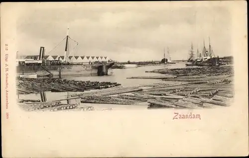 Ak Zaandam Zaanstad Nordholland, Hafenpartie, Haven, Dampfer