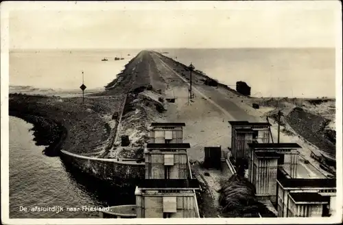 Ak Nordholland Niederlande, De afsluitdijk naar Friesland