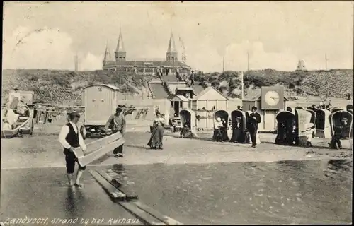 Ak Zandvoort Nordholland Niederlande, Strand by het Kurhaus