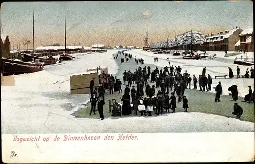 Ak Den Helder Nordholland Niederlande, Ysgezicht op de Binnenhaven