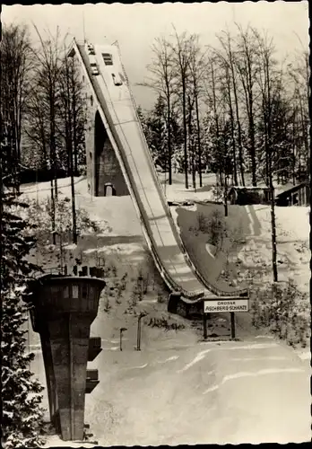 Ak Klingenthal im Vogtland Sachsen,  Große Aschberg Schanze im Winter