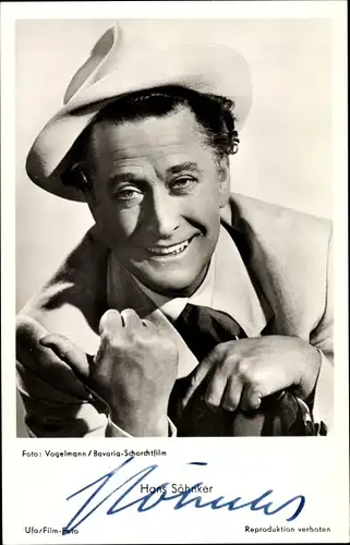 Ak Schauspieler Hans Söhnker, Portrait, UFA Film, Autogramm