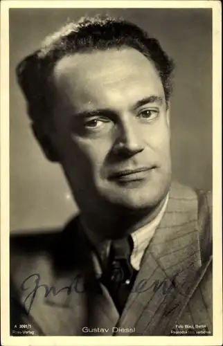 Ak Schauspieler Gustav Diessl, Portrait, Autogramm