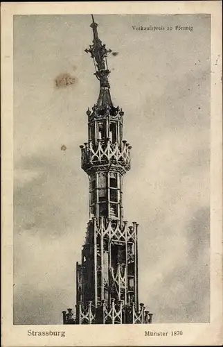 Ak Strasbourg Straßburg Elsass Bas Rhin, Plattform des Münsters