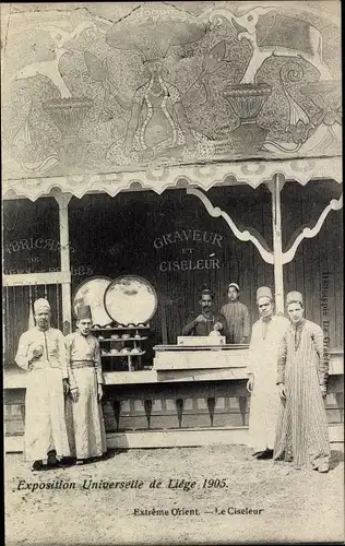 Ak Liège Lüttich Wallonien, Exposition Universelle 1905, Extrême Orient, Le Ciseleur