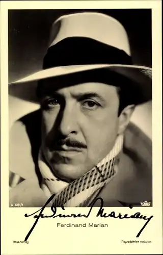 Ak Schauspieler Ferdinand Marian, Portrait, Autogramm