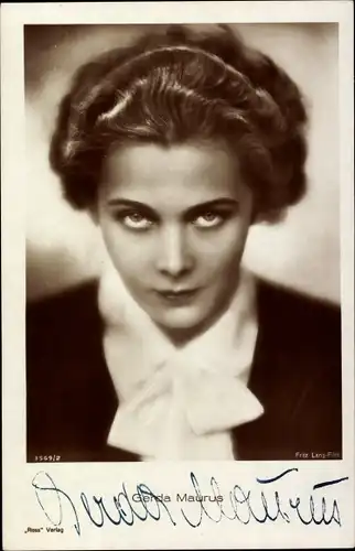 Ak Schauspielerin Gerda Maurus, Portrait, Autogramm