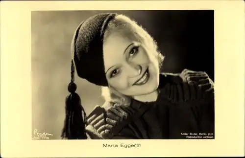 Ak Schauspielerin Marta Eggerth, Portrait mit Hut, Ross Verlag