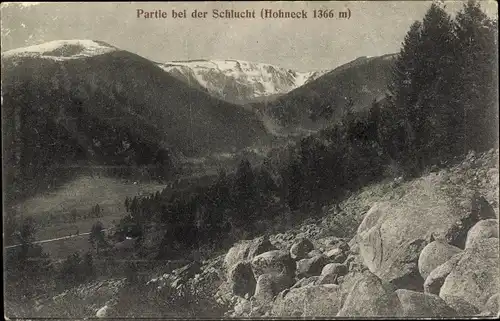 Ak Le Hohneck Lothringen Vosges, Partie bei der Schlucht