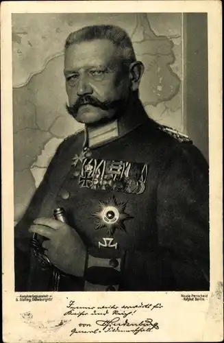 Ak Generalfeldmarschall Paul von Hindenburg, Portrait