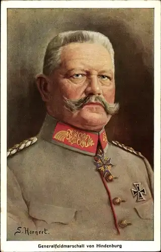 Künstler Ak Hornert, G., Generalfeldmarschall Paul von Hindenburg, Portrait