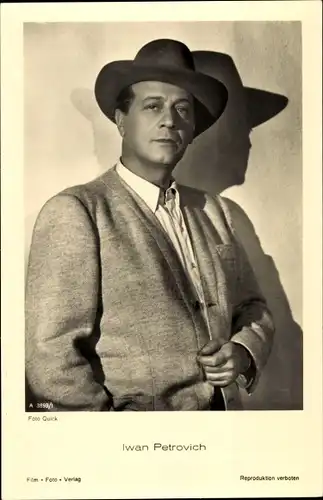Ak Schauspieler Iwan Petrovich, Portrait, Hut