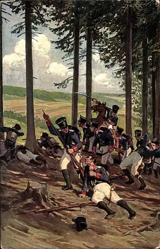 Lied Künstler Ak Hey, Paul, Nr. 14 Ich hatt' einen Kameraden, Auf dem Schlachtfeld