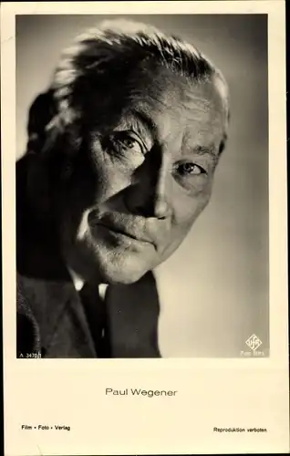 Ak Schauspieler Paul Wegener, Portrait, Film Foto Verlag A 3470/1, UfA