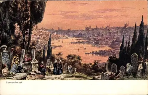 Künstler Ak Perlberg, F., Konstantinopel Istanbul Türkei, Panorama