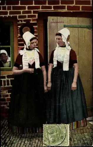 Ak Arnemuiden Zeeland, Frauen in niederländischen Trachten