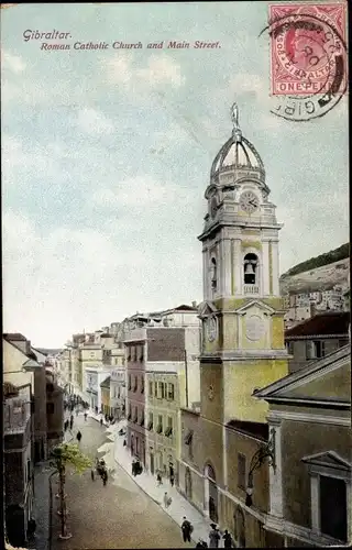 Ak Gibraltar, Roman Catholic Church and Main Street