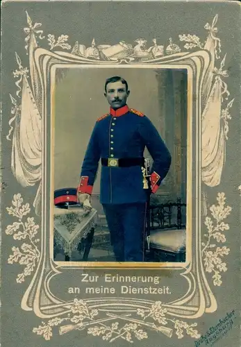 Kabinett Foto Augsburg in Schwaben, Deutscher Soldat in Uniform, Portrait