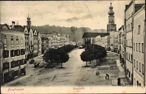 Ak Burghausen an der Salzach Oberbayern, Hauptplatz