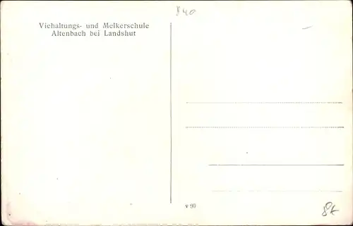 Ak Altenbach Kumhausen Bayern, Viehaltungs- und Melkerschule