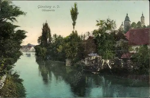 Ak Günzburg an der Donau Schwaben, Günzpartie