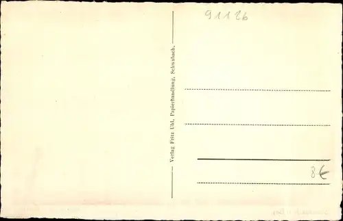 Ak Schwabach in Mittelfranken Bayern, Partie an der Schwabach, Kirche