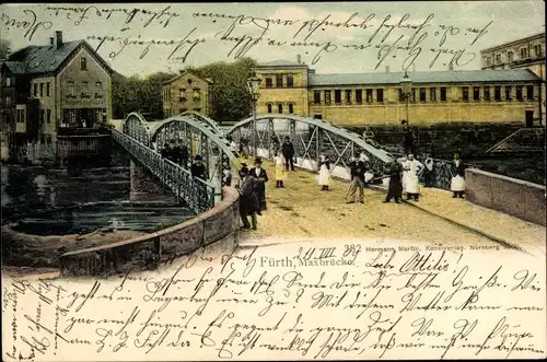 Ak Fürth in Mittelfranken Bayern, Maxbrücke