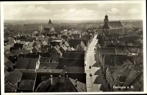 Ak Lauingen an der Donau Schwäbische Alb, Stadtübersicht