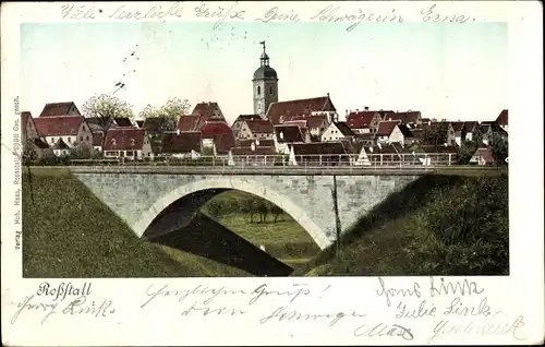 Ak Roßtal Mittelfranken, Ort, Brücke