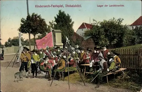 Ak Dinkelsbühl in Mittelfranken, Kinderzech Festspiel, Lager der Landsknechte