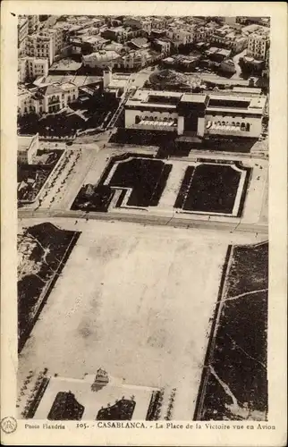Ak Casablanca Marokko, La Place de la Victoire, Luftbild