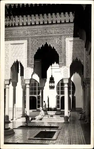 Ak Casablanca Marokko, La Nouvelle Mosquee, Cour Interieure