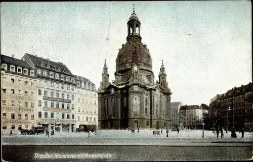 Ak Dresden Altstadt, Neumarkt mit Frauenkirche