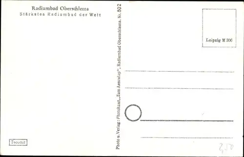 Ak Oberschlema Bad Schlema im Erzgebirge, Panorama mit Radiumbad mit Gleesberg