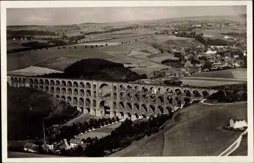 Ak Mylau Reichenbach Vogtland, Göltzschtalbrücke, Bahnlinie Reichenbach Plauen, Fliegeraufnahme