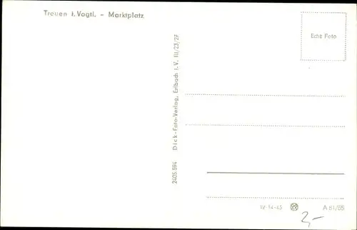 Ak Treuen im Vogtland, Marktplatz