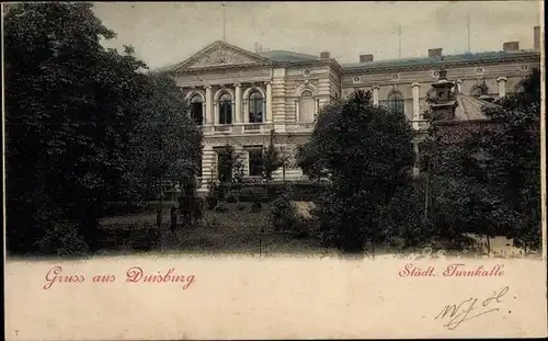 Ak Duisburg im Ruhrgebiet, Städt. Turnhalle