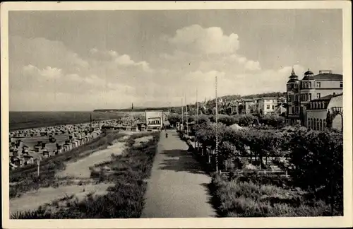 Ak Ostseebad Zinnowitz auf Usedom, Promenade am Strand