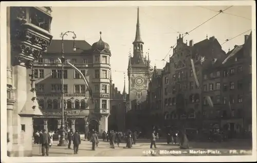 Ak München, Marienplatz, Café Rathaus