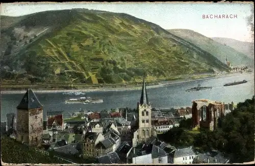 Ak Bacharach am Rhein, Panorama