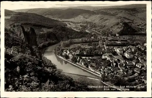 Ak Bad Münster am Stein Ebernburg, Panorama, Blick von der Gans