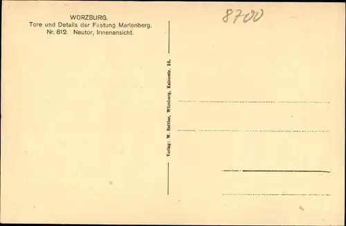 Ak Würzburg am Main Unterfranken, Tore und Details der Festung Marienberg, Neutor