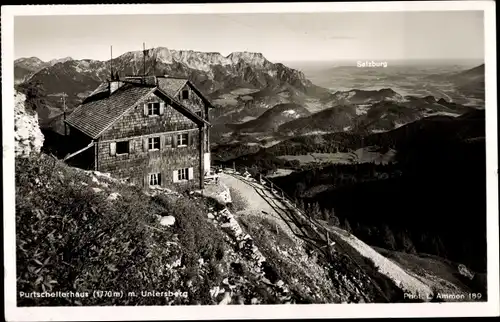 Ak Berchtesgaden in Oberbayern, Purtschellerhaus mit Untersberg, Salzburg