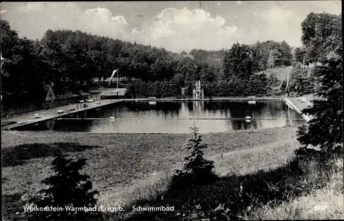 Ak Wolkenstein im Erzgebirge, Freibad