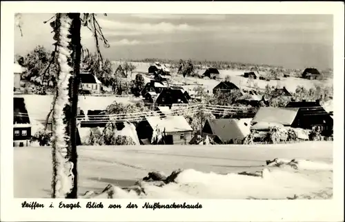 Ak Seiffen im Erzgebirge, Blick von der Nußknackerbaude, Winteransicht