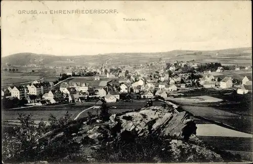 Ak Ehrenfriedersdorf im Erzgebirge, Totalansicht