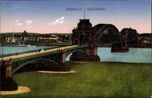 Ak Düsseldorf am Rhein, Rheinbrücke