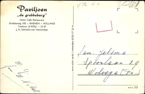 Ak Rhenen Utrecht, Paviljoen de grebbeberg